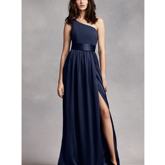 White by Vera Wang Dresses & Skirts - VERA WANG WHITE Navy one shoulder long dress